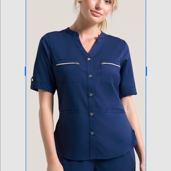 Jaanuu Tops Jaanuu Button Down Scrub Top Poshmark